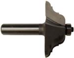 Magnate 4604 Table Top Edge Router Bit, French Baroque - 1" Cutting Depth; 1" Cutting Height; 1/2" Shank Diameter; 2" Shank Length; 2-1/2" Overall Diameter