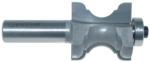 MAGNATE 1343 Classic Astragal Router Bit - 1-3/16" Cutting Length; 5/32" & 5/16" Radius; 1-1/4" Overall Diameter; BR-05 Bearing; 1/2" Shank Diameter, 1-1/2" Shank Length, 2-Flute Carbide Tipped