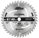 TimberLine 165-400 Contractor Wood Cutting Trim Saw Blade - 6-1/2" Diameter; 40 Tooth; 5/8" Bore; .095" Kerf; .063" Plate; ATB Grind, Carbide Tipped, 20-Degree Hook For Portable Machines