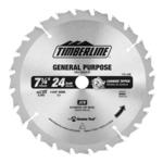 TimberLine 175-24B 7-1/4" Diameter Saw Blade, 5/8" Bore with Diamond Knockout - 24 Tooth; .106" Kerf; .059" Plate; 18 degree Hook; Bulk pack; Professional Specialty All Purpose, ATB Grind, Carbide Tipped, For Portable Machines