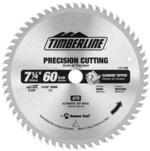 TimberLine 175-60B 7-1/4" Diameter Saw Blade, 5/8" Bore with Diamond Knockout - 60 Tooth; .095" Kerf; .062" Plate; 12 degree Hook; Bulk pack; Professional Specialty All Purpose, ATB Grind, Carbide Tipped, For Portable Machines