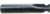 Magnate 1996 O-Flute Straight Edge Rounding Router Bit, 1/2" Shank Diameter - 1/4" Opening; 14mm Cutting Length; .2675" Small Diameter; 4mm Radius; 3-1/2" Overall Length; 10mm Cutting Diameter; 2 Flute, Solid Carbide, For Plastic Sheets or Parts