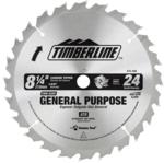 TimberLine 215-240 General Purpose Saw Blade for Portable Machines - 24 Tooth; .079" Kerf; .053" Plate; 15 degree Hook; 8-1/4" Diameter, 5/8" Bore, ATB Grind, Carbide Tipped