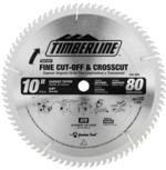 TimberLine 250-800 Finishing Blades For Miter or Stationary Table Saw - 10" Diameter; 80 Tooth; .091" Kerf; .063" Plate; 5/8" Bore, 0-Degree Hook, General Purpose, ATB Grind, Carbide Tipped