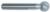 Magnate 2521 Plunge Ball End Carbide Tipped Router Bit - 3/8" Cutting Diameter; 3/8" Cutting Length; 1/4" Shank Diameter; 3/16" Radius; 1-1/4" Shank Length