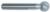 MAGNATE 2521 Plunge Ball End Carbide Tipped Router Bit - 3/8" Cutting Diameter; 3/8" Cutting Length; 1/4" Shank Diameter; 3/16" Radius; 1-1/4" Shank Length; 2-Flute Carbide Tipped