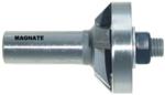 MAGNATE 3245 45 Degree Undercut Bevel Trim Router Bit - 1/4" Cutting Height; 1/2" Shank Diameter; 1-3/8" Overall Diameter; 2-3/8" Overall Length; BR-23 Bearing; 4-Flute Laminate Miter Joint Bit, Carbide Tipped