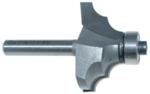 MAGNATE 3452 Classic Double Round Over Router Bit - 7/32" Radius; 5/8" Cutting Length; 1/4" Shank Diameter; 1-1/4" Shank Length; 1-3/8" Overall Diameter; 2-Flute Carbide Tipped with a Magnate BR-03 Bearing