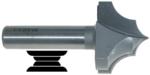 MAGNATE 3484 Double Bead Point Plunge Carbide Tipped Router Bit - 9/16" Radius; 1-1/2" Cutting Diameter; 1/2" Shank Diameter; 2" Shank Length; 2-Flute Carbide Tipped