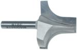 MAGNATE 3916 Plunge Roundover Router Bit - 1/2" Radius; 1/2" Small Diameter; 1/4" Shank Diameter; 7/8" Cutting Length; 1-1/4" Shank Length; 2-Flute Carbide Tipped