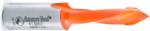 Amana 413007 Through-Hole Left-Handed Boring Bit, 57mm OAL x 10mm Shank - 1/4" Cutting Diameter; V-Point, 35mm Cutting Height, Carbide Tipped