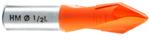 Amana 413013 Through-Hole Left-Handed Boring Bit, 57mm OAL x 10mm Shank - 1/2" Cutting Diameter; V-Point, 35mm Cutting Height, Carbide Tipped