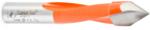 Amana 414111 Through-Hole Left-Handed Boring Bit, 70mm OAL x 10mm Shank - 7/16" Cutting Diameter; V-Point, 40mm Cutting Height, Carbide Tipped