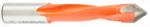 Amana 414343 Through-Hole Left-Handed Boring Bit, 70mm OAL x 10mm Shank - 11/32" Cutting Diameter; V-Point, 40mm Cutting Height, Carbide Tipped