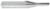 Amana 43500 Plastic Solid Carbide O-Flute Router Bit - 1 Flute; 1/8" Cutting Diameter; 1/2" Cutting Height; 1/4" Shank Diameter; 2" Overall Length