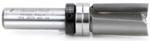 Amana 45360 Template Plunge 2-Flute Router Bit - 3/4" Cutting Diameter; 1-1/4" Cutting Height; 1/2" Shank Diameter; 3-1/4" Overall Length; 47721 Bearing; Down shear face plunge, cuts faster, cleaner and lasts longer