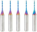 Magnate 46009-K-5 Spektra Up-Cut Spiral Plunge Router Bit - 1/16" Cutting Diameter; 1/2" Cutting Height; 1/4" Shank Diameter; 2" Overall Length; 2 Flute; 5-Pack; nACo Ceramic Coating Solid Carbide