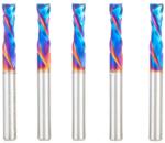 Magnate 46170-K-5 Spektra Compression Spiral 2 Flute Router Bit - 1/4" Cutting Diameter; 7/8" Cutting Height; 7mm Up-Cut; 1/4" Shank Diameter; 2-1/2" Overall Length; 5-pack; nACo Ceramic Coating Solid Carbide