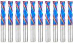 Magnate 46172-K-10 Spektra Compression Spiral 2 Flute Router Bit - 3/8" Cutting Diameter; 1-1/4" Cutting Height; 9mm Up-Cut; 3/8" Shank Diameter; 3" Overall Length; 10-pack; nACo Ceramic Coating Solid Carbide