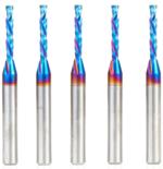 Magnate 46176-K-5 Spektra Compression Spiral 2 Flute Router Bit - 1/8" Cutting Diameter; 13/16" Cutting Height; 7/32" Up-Cut; 1/4" Shank Diameter; 2-1/2" Overall Length; 5-pack; nACo Ceramic Coating Solid Carbide