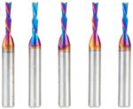 Magnate 46200-K-5 Spektra Down-Cut Spiral Plunge Router Bit - 1/8" Cutting Diameter; 1/2" Cutting Height; 1/4" Shank Diameter; 2" Overall Length; 2 Flute; 5-Pack; nACo Ceramic Coating Solid Carbide