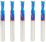 Magnate 46202-K-5 Spektra Down-Cut Spiral Plunge Router Bit - 1/4" Cutting Diameter; 3/4" Cutting Height; 1/4" Shank Diameter; 2-1/2" Overall Length; 2 Flute; 5-Pack; nACo Ceramic Coating Solid Carbide