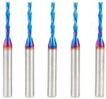 Magnate 46225-K-5 Spektra Down-Cut Spiral Plunge Router Bit - 1/8" Cutting Diameter; 13/16" Cutting Height; 1/4" Shank Diameter; 2-1/2" Overall Length; 2 Flute; 5-Pack; nACo Ceramic Coating Solid Carbide