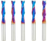 Magnate 46315-K-5 Spektra Up-Cut Spiral Plunge Router Bit - 1/4" Cutting Diameter; 1" Cutting Height; 1/4" Shank Diameter; 2-1/2" Overall Length; 2 Flute; 5-Pack; nACo Ceramic Coating Solid Carbide