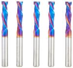 Magnate 46350-K-5 Spektra Compression Spiral 2 Flute Router Bit - 1/4" Cutting Diameter; 1" Cutting Height; 1/8" Up-Cut; 1/4" Shank Diameter; 2-1/2" Overall Length; 5-pack; nACo Ceramic Coating Solid Carbide