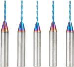 Magnate 46403-K-5 Spektra Down-Cut Spiral Plunge Router Bit - 1/16" Cutting Diameter; 1/2" Cutting Height; 1/4" Shank Diameter; 2" Overall Length; 2 Flute; 5-Pack; nACo Ceramic Coating Solid Carbide