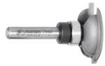 Amana 49642 Profile 1/4" Shank Router Bit - Wainscot Wall Panel Bead Profile; Rail Cut; 5/16" Cutting Height; 2" Overall Length; 1/4" Radius; 1-1/4" Overall Diameter; 2-Flute With Ball Bearing, Carbide Tipped
