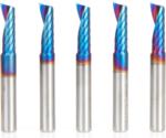 Magnate 51404-K-5 Spektra O-Flute 1 Flute Up-Cut Spiral Router Bit - 1/4" Cutting Diameter; 3/4" Cutting Height; 1/4" Shank Diameter; 2" Overall Length; 5-Pack; nACo Ceramic Coating Solid Carbide For Plastic Cutting