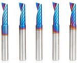 Magnate 51405-K-5 Spektra O-Flute 1 Flute Up-Cut Spiral Router Bit - 1/4" Cutting Diameter; 1" Cutting Height; 1/4" Shank Diameter; 2-1/2" Overall Length; 5-Pack; nACo Ceramic Coating Solid Carbide For Plastic Cutting