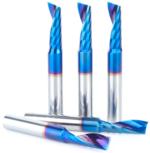 Magnate 51414-K-5 Spektra O-Flute 1 Flute Up-Cut Spiral Router Bit - 3/8" Cutting Diameter; 1-1/8" Cutting Height; 3/8" Shank Diameter; 3" Overall Length; 5-Pack; nACo Ceramic Coating Solid Carbide For Plastic Cutting