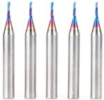 Magnate 51441-K-5 Spektra O-Flute 1 Flute Up-Cut Spiral Router Bit - 1/16" Cutting Diameter; 1/4" Cutting Height; 1/4" Shank Diameter; 2" Overall Length; 5-Pack; nACo Ceramic Coating Solid Carbide For Plastic Cutting