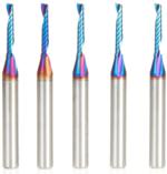 Magnate 51446-K-5 Spektra O-Flute 1 Flute Up-Cut Spiral Router Bit - 1/8" Cutting Diameter; 3/4" Cutting Height; 1/4" Shank Diameter; 2-1/2" Overall Length; 5-Pack; nACo Ceramic Coating Solid Carbide For Plastic Cutting