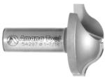 Amana 54297 Base Molding Ogee Edge Detail Router Bit - 19/32" Cutting Height; 1/2" Shank Diameter; 1-7/16" Overall Diameter; 2" Overall Length; 5/16", 3/8" Radius; 47706 Bearing; 2 Flute, Carbide Tipped