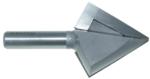 MAGNATE 5483 Bird Mouth (Bird Beak) Router Bit, 6-sided or 12-sided - 2" Long Diagonal Edge; 2-1/8" Cutting Height; 1/2" Shank Diameter; 2-1/8" Overall Diameter; 1/8" Small Diameter; 1/2" Shank, 2-Flute Carbide Tipped