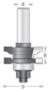 Amana 55352 2 Piece Stile & Rail Router Bits, 3/4" Material - Ogee Profile; Stile Cut; 1/2" Shank Diameter; 11/16" Cutting Height; 3-1/8" Overall Length; 1/4" Radius; 1-5/8" Overall Diameter