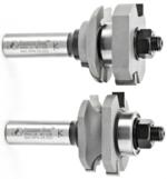 Amana 55421 2-Piece Stile and Rail Router Bit Set, 3/4" Material - Concave Profile; 1/4" Width x 3/8" Depth Tongue; 1/2" Shank Diameter; 11/16" Cutting Height; 3-1/8" Overall Length; 1/4" Radius; 1-5/8" Overall Diameter