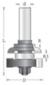 Amana 55424 2 Piece Stile & Rail Router Bits, 3/4" Material - Concave Profile; Rail Cut; 1/2" Shank Diameter; 11/16" Cutting Height; 3-1/8" Overall Length; 1/4" Radius; 1-5/8" Overall Diameter