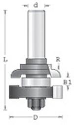 Amana 55424 2 Piece Stile & Rail Router Bits, 3/4" Material - Concave Profile; Rail Cut; 1/2" Shank Diameter; 11/16" Cutting Height; 3-1/8" Overall Length; 1/4" Radius; 1-5/8" Overall Diameter