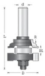 Amana 55444 2 Piece Stile & Rail Router Bits, 3/4" Material - Bead Profile; Rail Cut; 1/2" Shank Diameter; 11/16" Cutting Height; 3-1/8" Overall Length; 3/16" Radius; 1-5/8" Overall Diameter
