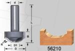 Amana 56210 Ogee Groove Router Bits - 1-3/16" Cutting Diameter; 15/32" Small Diameter; 19/32" Cutting Height; 1/2" Shank Diameter; 15/64" Radius; 1-7/8" Overall Length
