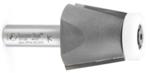 Amana 57129 Bevel Undermount Bowl Solid Surface Router Bit - 1/2" - 1-1/4" Countertop Thickness; 1/2" Shank Diameter; 1-1/4" Cutting Height; 12 Degree; 3-1/16" Overall Length; 1-1/2" Large Diameter; 47732 Bearing