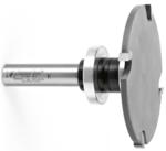 Amana 57165 4 Wing Cut Out Solid Surface Router Bit - 1/4" Cutting Height; 7/8", 1" Cutting Depth; 3" Large Diameter; 1/2" Shank Diameter; 3-9/32" Overall Length; 47745 Bearing; 47739 Collet; Carbide Tipped