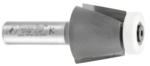 Amana 57168 Bevel Undermount Bowl Solid Surface Router Bit - 1/2" & 3/4" Countertop Thickness; 1/2" Shank Diameter; 1" Cutting Height; 11.5 Degree; 3" Overall Length; 1-1/4" Large Diameter; 47731 Bearing; Compatible with Corian sink & bowl #874-S