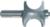 MAGNATE 5827 Bull Nose (Half Round) Router Bit With Bottom Bearing - 1" Bead Diameter; 1/2" Radius; 1-11/16" Overall Diameter; BR-05 Bearing; 1/2" Shank Diameter, 1-1/2" Shank Length, 2-Flute Carbide Tipped