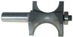 MAGNATE 5831 Bull Nose (Half Round) Router Bit With Bottom Bearing - 1-1/8" Bead Diameter; 9/16" Radius; 1-15/16" Overall Diameter; BR-05 Bearing; 1/2" Shank Diameter, 1-1/2" Shank Length, 2-Flute Carbide Tipped
