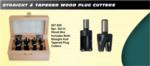 Straight & Tapered Wood Plug Cutters Set: 607-100, 607-110, 607-120, 607-130, 607-300, 607-310, 607-320, 607-330, - 7/16" Cutting Diameter; 1-1/4" Cutting Length; 1/2" Shank Diameter; 3" Overall Length